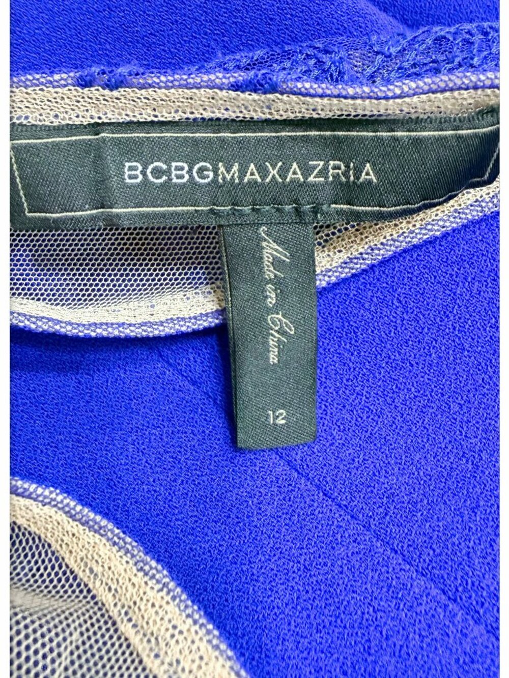 BCBG blue embroidered Cocktail dress Size 12 - Picture 5 of 5